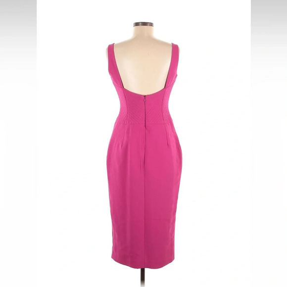 Nicholas Arielle Quilted Midi Slit Dress Pink Size 6 - Picture 3 of 5